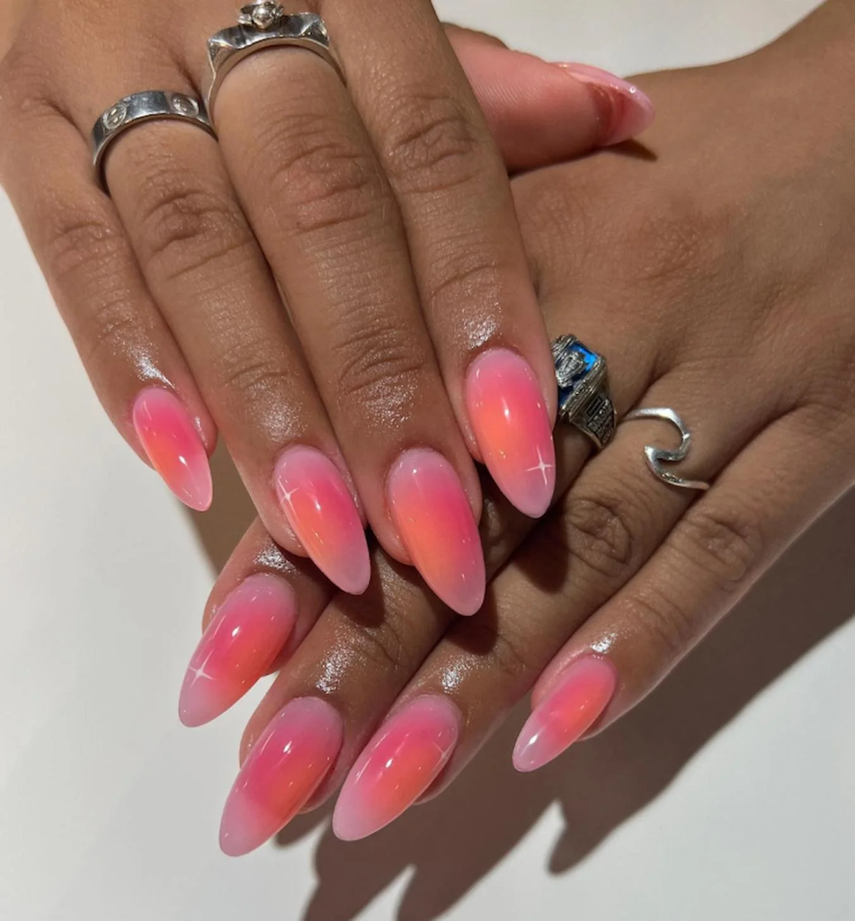 Pink Aura Nails